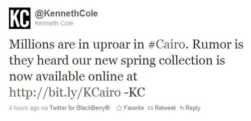 Kenneth Cole Tweet