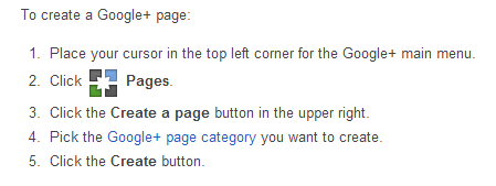 How to create G+ page