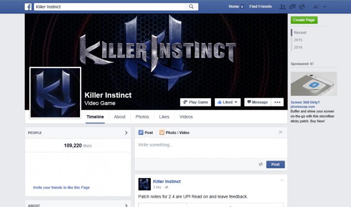 Facebook - Killer Instinct